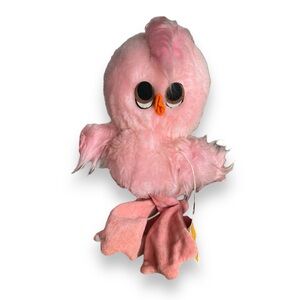 VTG deadstock nwt Kamar pink bird 1968 made Japan rare stuffed animal